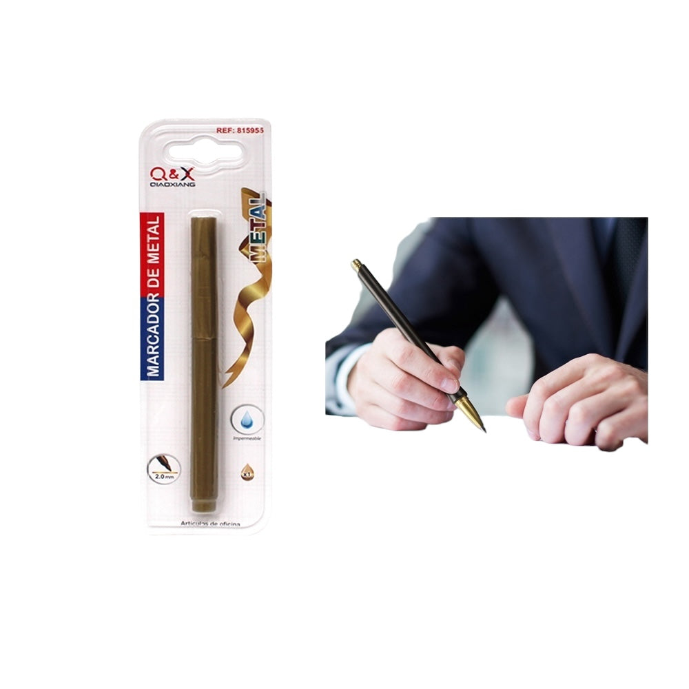 Marcador Metálico Q&X - Color Dorado