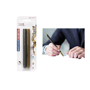 2314 Bol¨ªgrafo Met¨¢lico De Succi¨®n Total 2 Piezas Dorado Y Plateado - Q&X