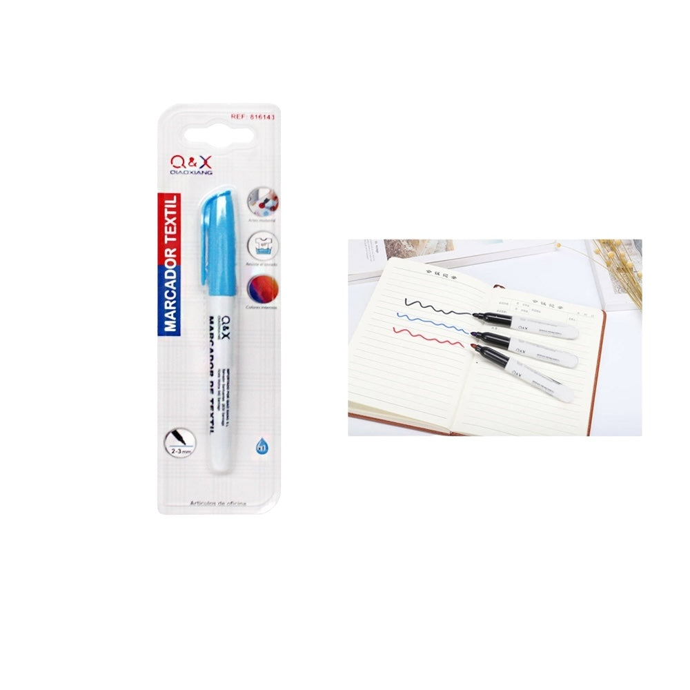 Marcador Textil Q&X Celeste