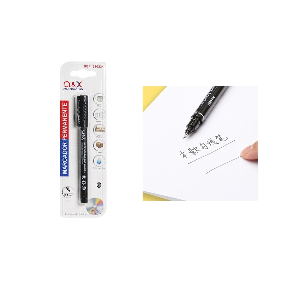 Marcador Permanente Q&X 0.4mm - Negro