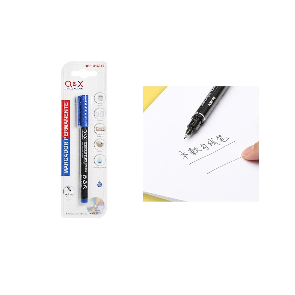 Marcador Permanente Q&X 0.4mm - Azul