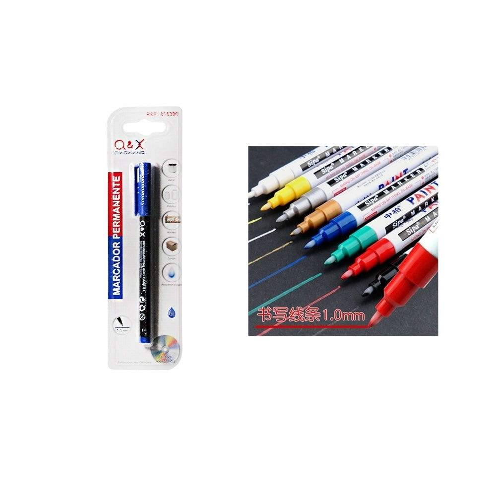 Marcador Permanente Q&X 1.0mm Azul