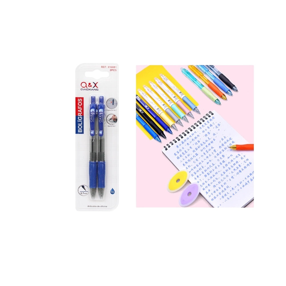 Pack de 2 Bolígrafos Q&X QIAOXIANG (Azul)