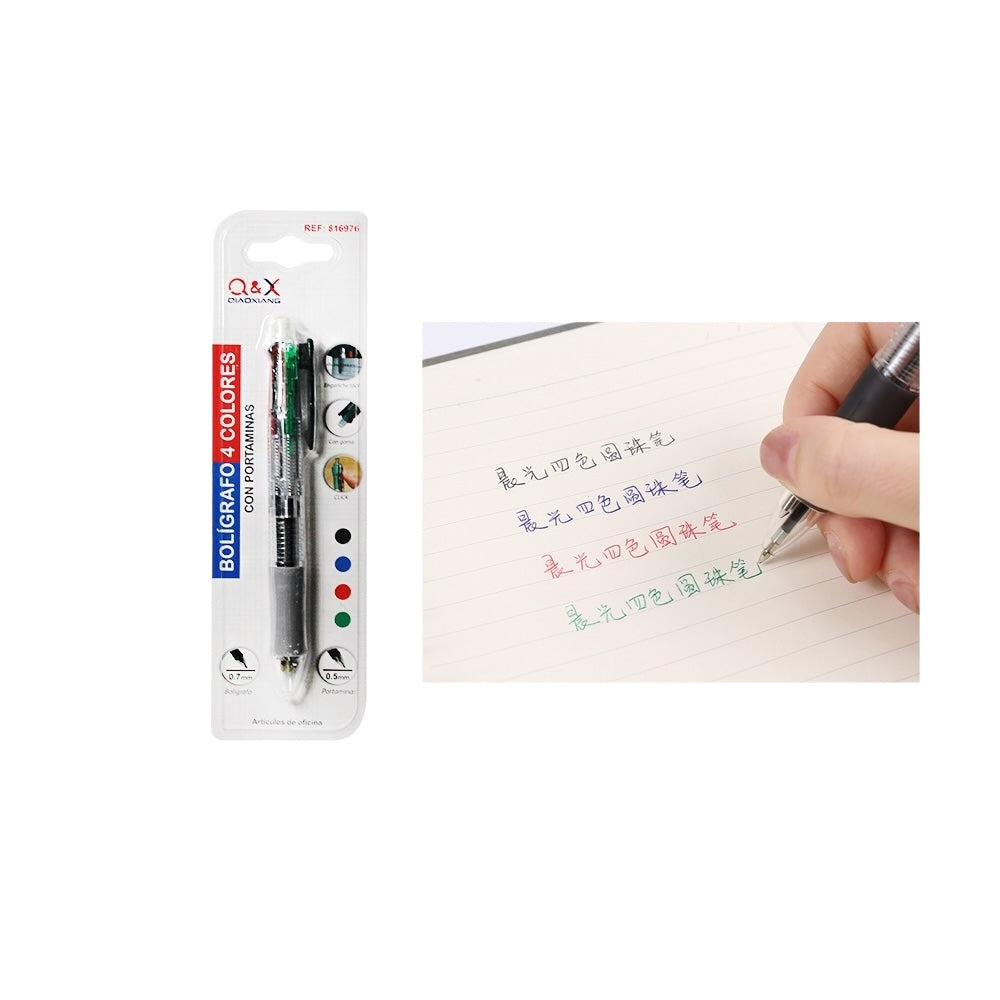 Bolígrafo 4 Colores + Portaminas 0.5 Q&X 