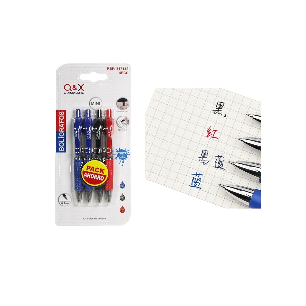 Bolígrafo Q&X MINI – Pack Ahorro 4 Colores