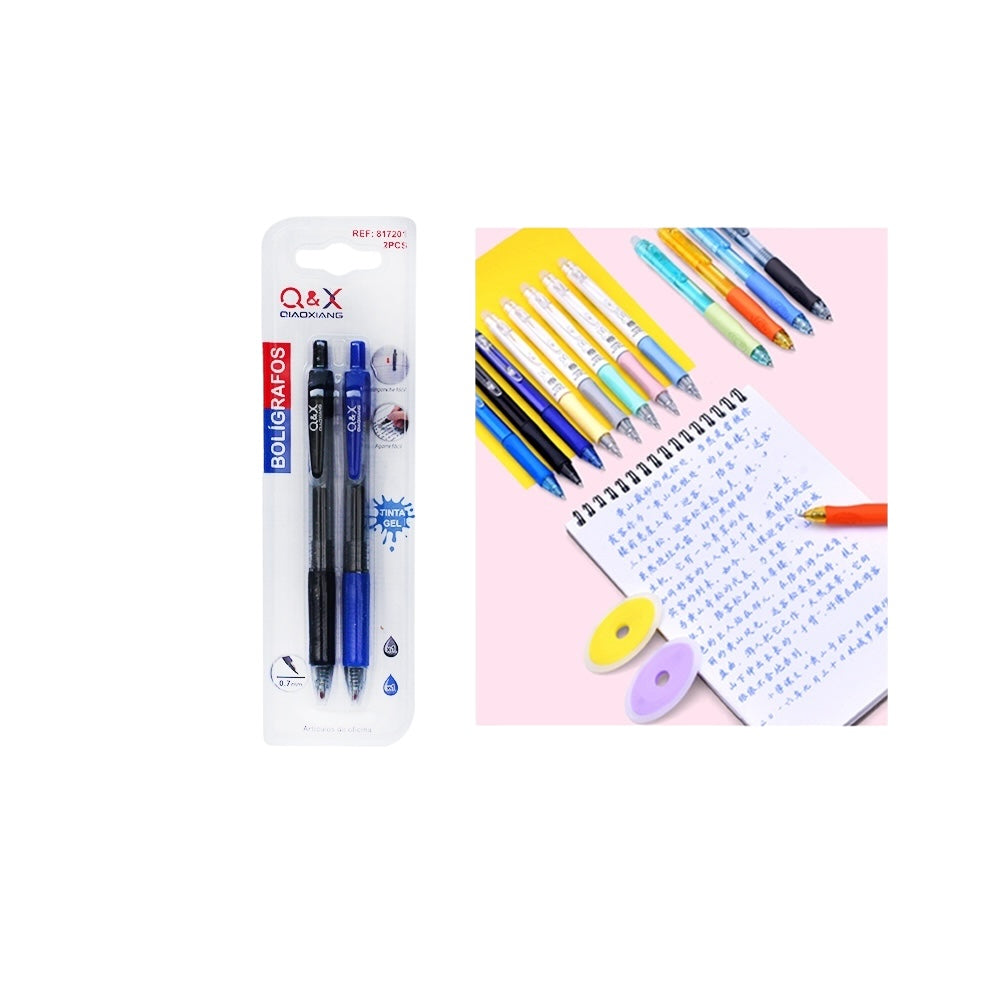 Bolígrafo Q&X – Pack 2 unidades –  Tinta Gel 0.7 mm