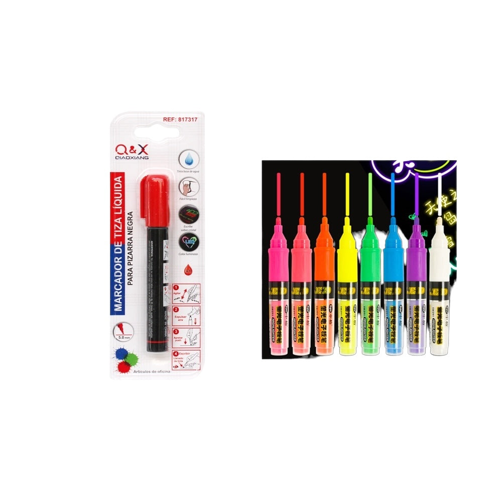 Marcador de Tiza Líquida Q&X 5mm – Color Rojo
