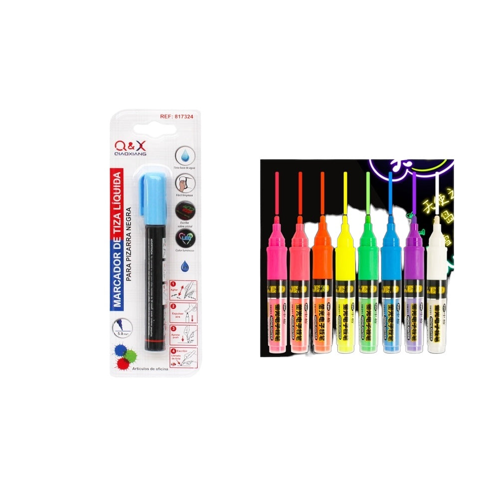 Marcador de Tiza Líquida Q&X 5mm – Color Azul