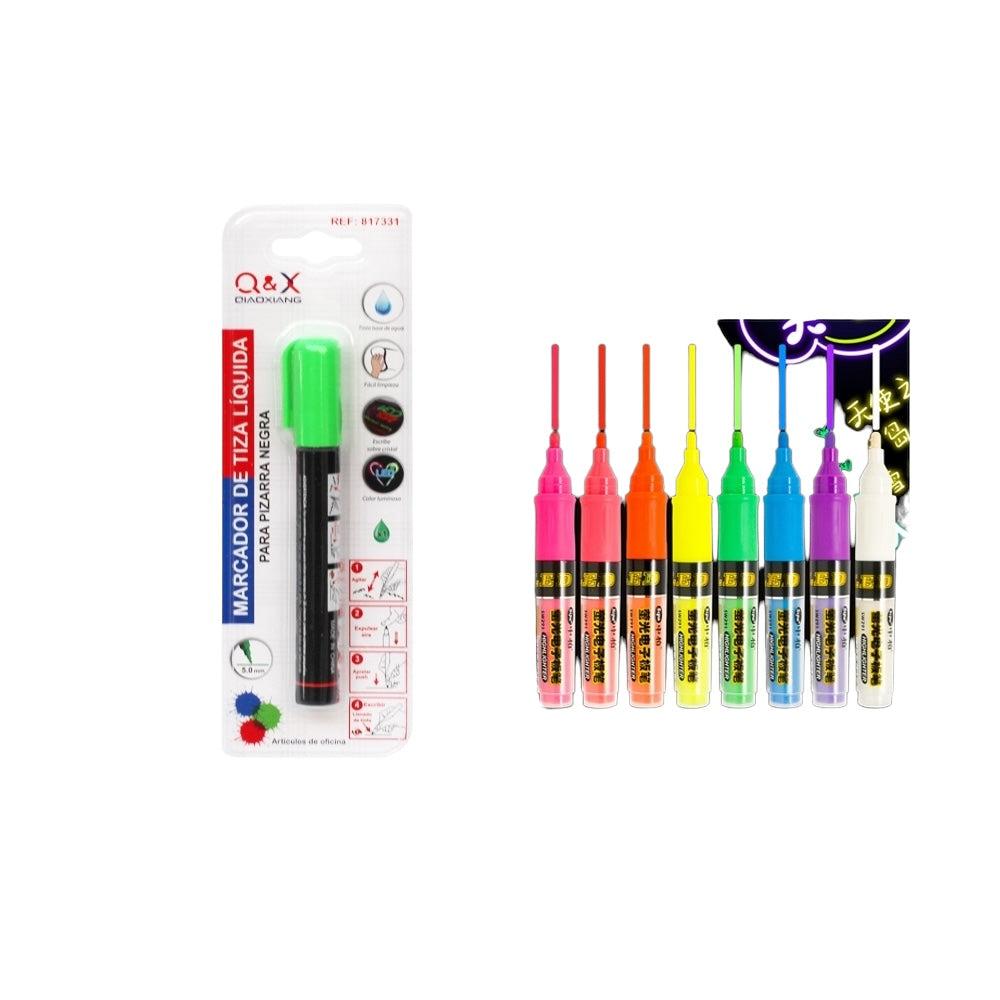 Marcador de Tiza Líquida Q&X 5mm – Color Verde