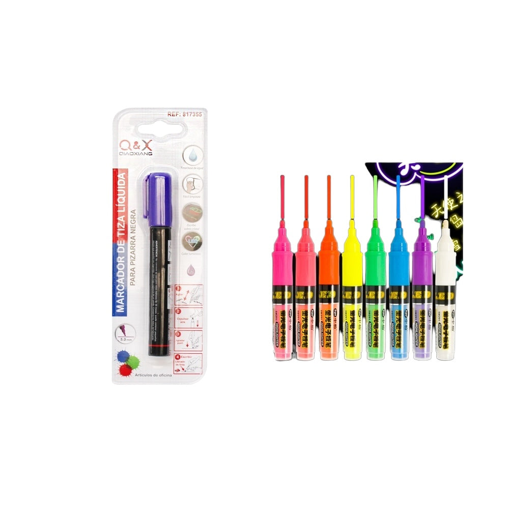 Marcador de Tiza Líquida Q&X 5mm – Color Morado