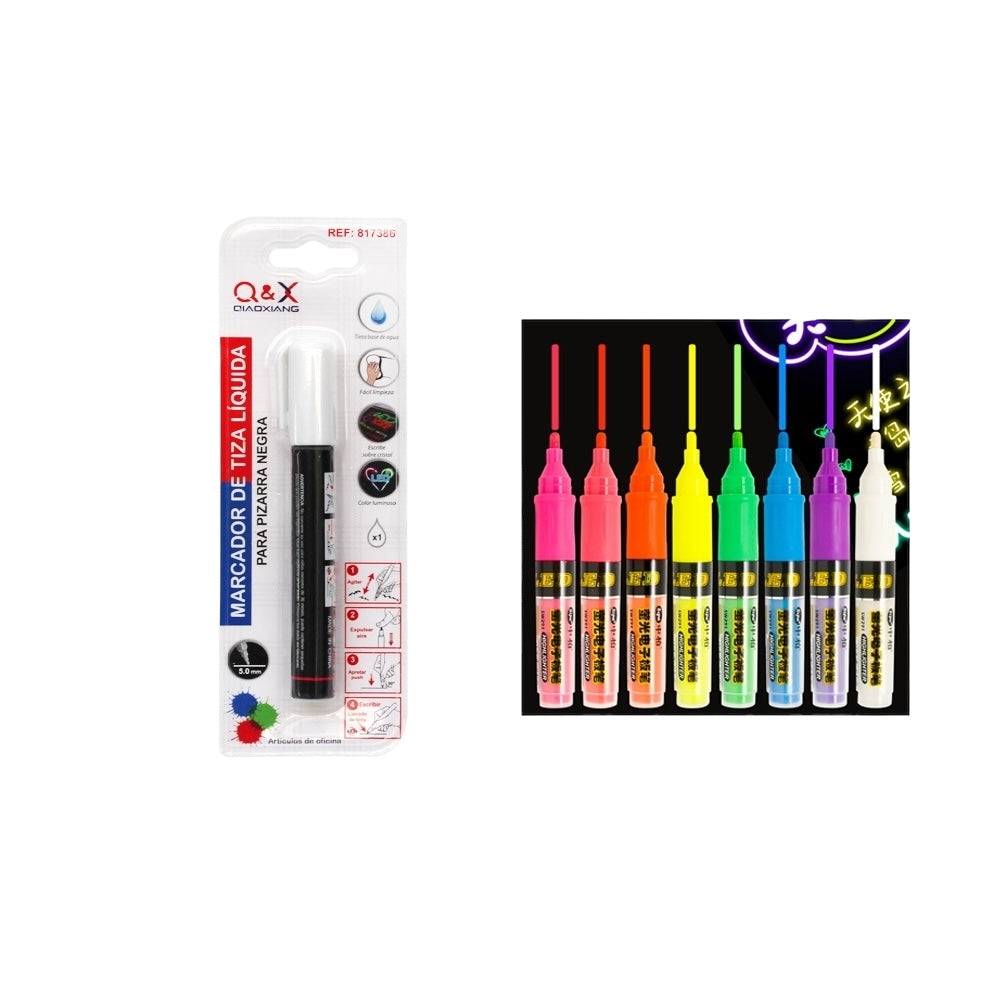 Marcador de Tiza Líquida Q&X 5mm – Color Blanco