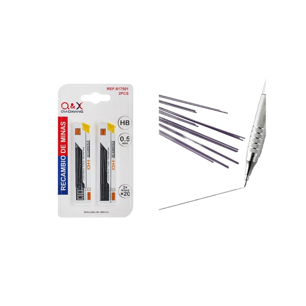 Recambio de Minas Q&X HB 0.5 mm – Pack x2