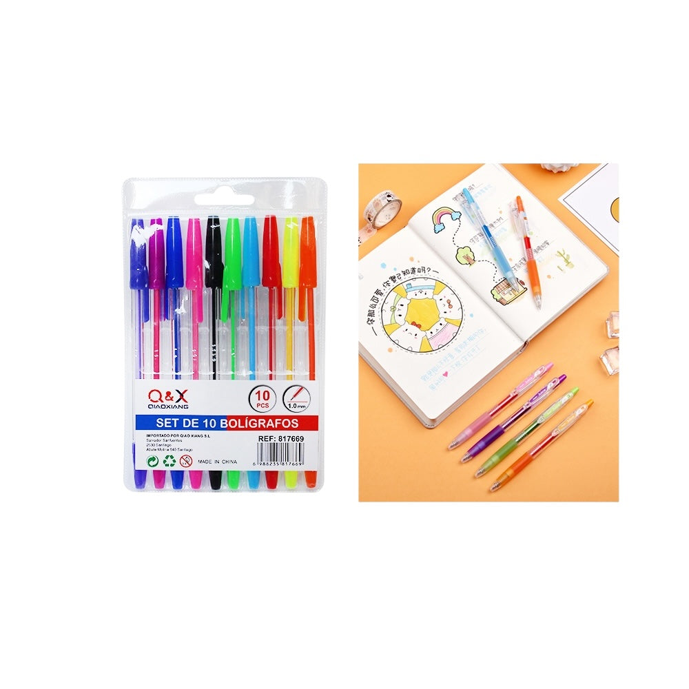 Set de 10 Bolígrafos Q&X – PVC