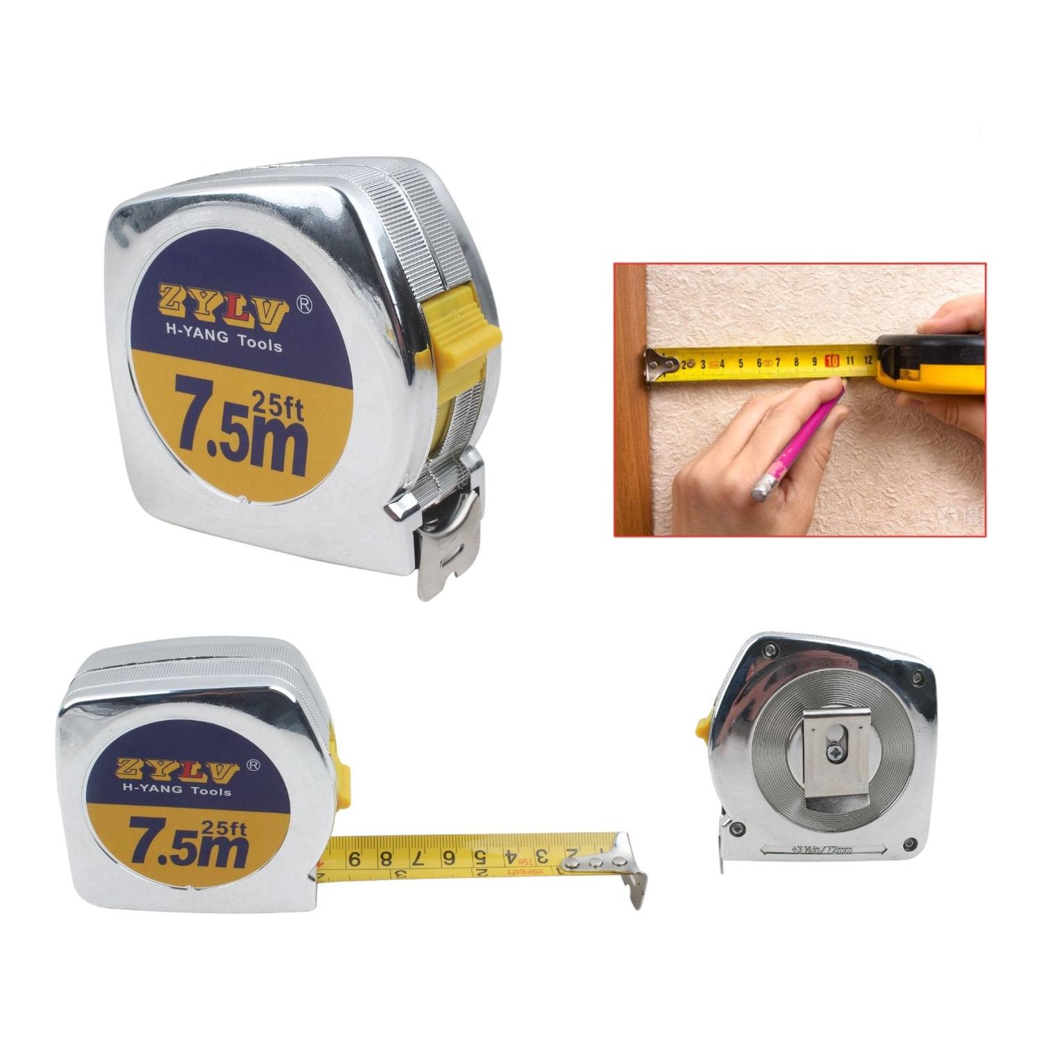 (Chapado En Plata) Cinta Métrica 7,5 M * 2,5 Cm