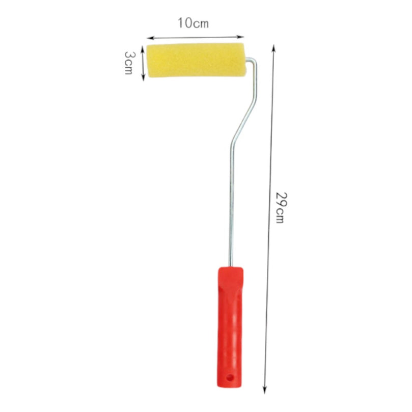 Pequeño Cepillo De Rodillo Pequeño Con Esponja Acabada De 4 Pulgadas *30 Con Mango Amarillo - Q&X