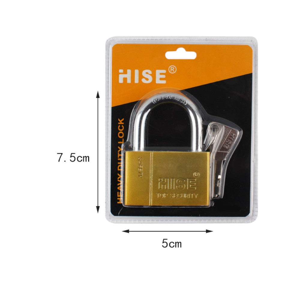 Candado dorado de doble burbuja 50# para seguridad adicional