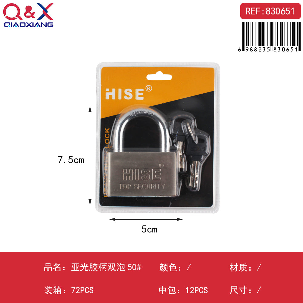 Candado doble bola mango plástico mate