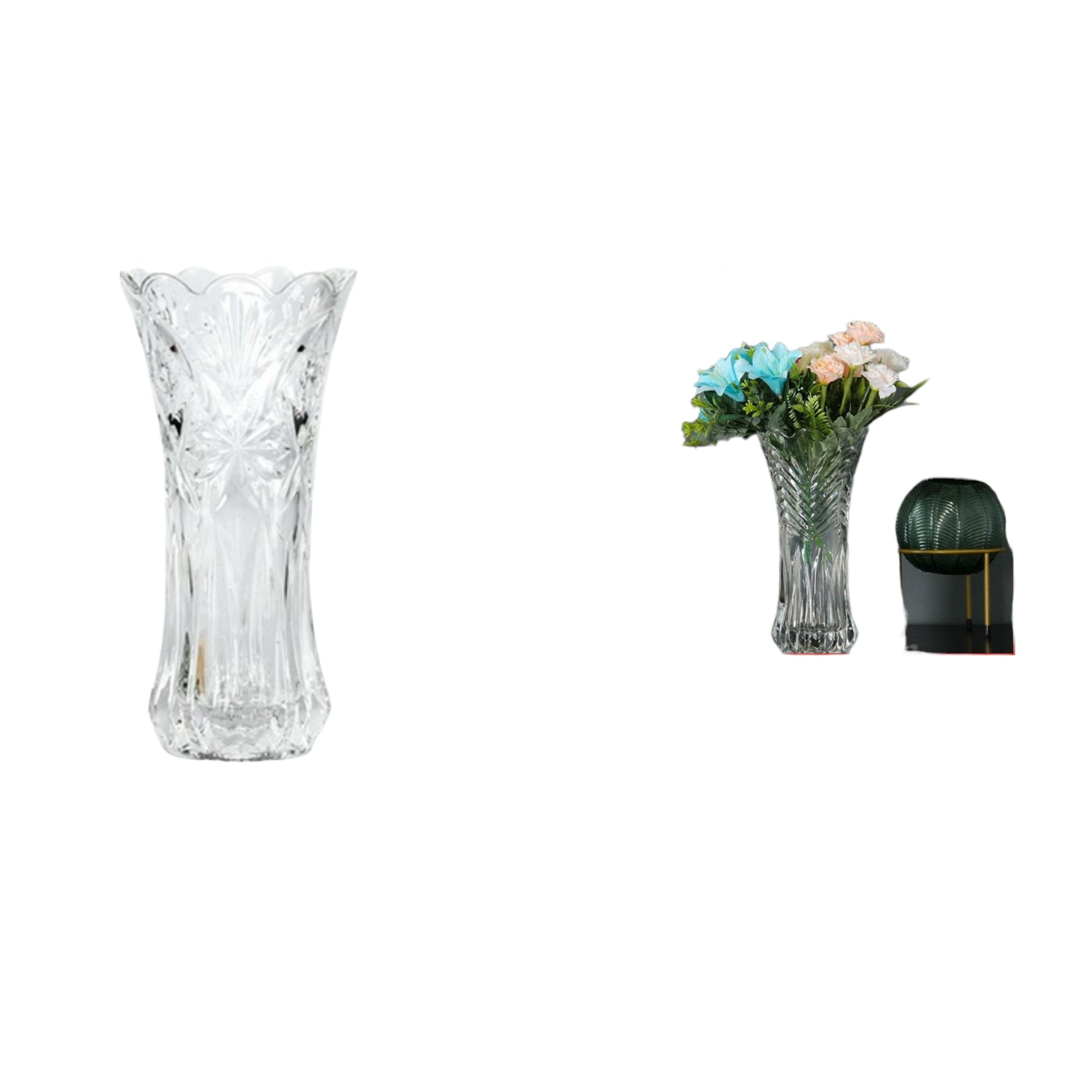 Jarrón de Cristal (20cm) Elegante Para Decorar Tu Hogar