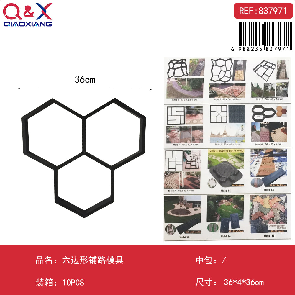 Molde hexagonal para pavimento