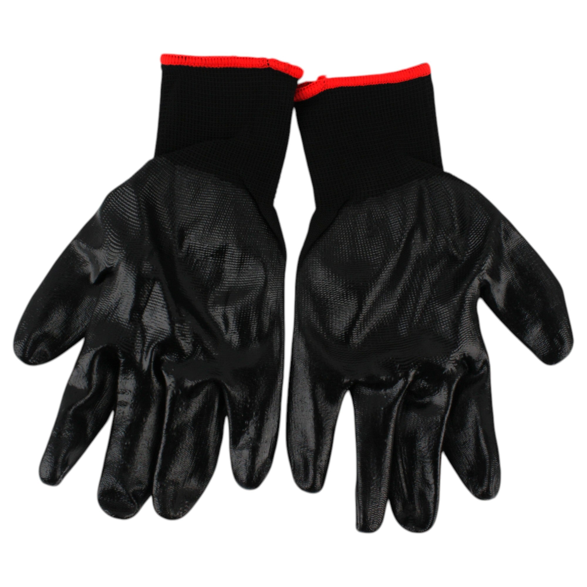 Guantes 35 g hilo rojo o negro con recubrimiento nitrilo negro