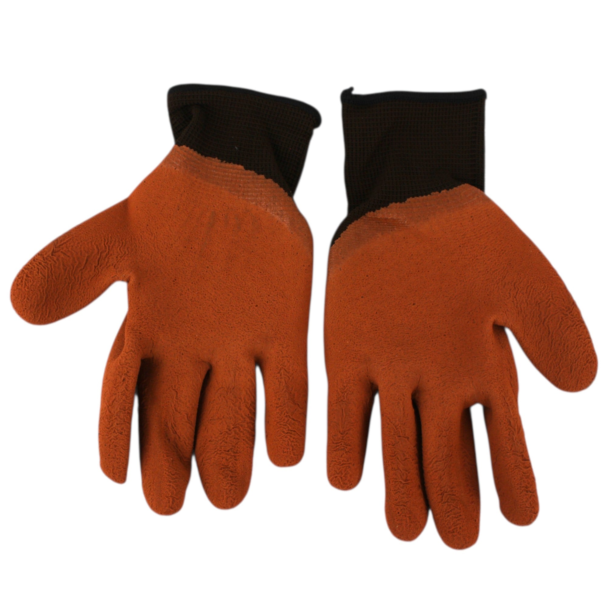Guantes 45 g hilo café o verde con recubrimiento negro espumado