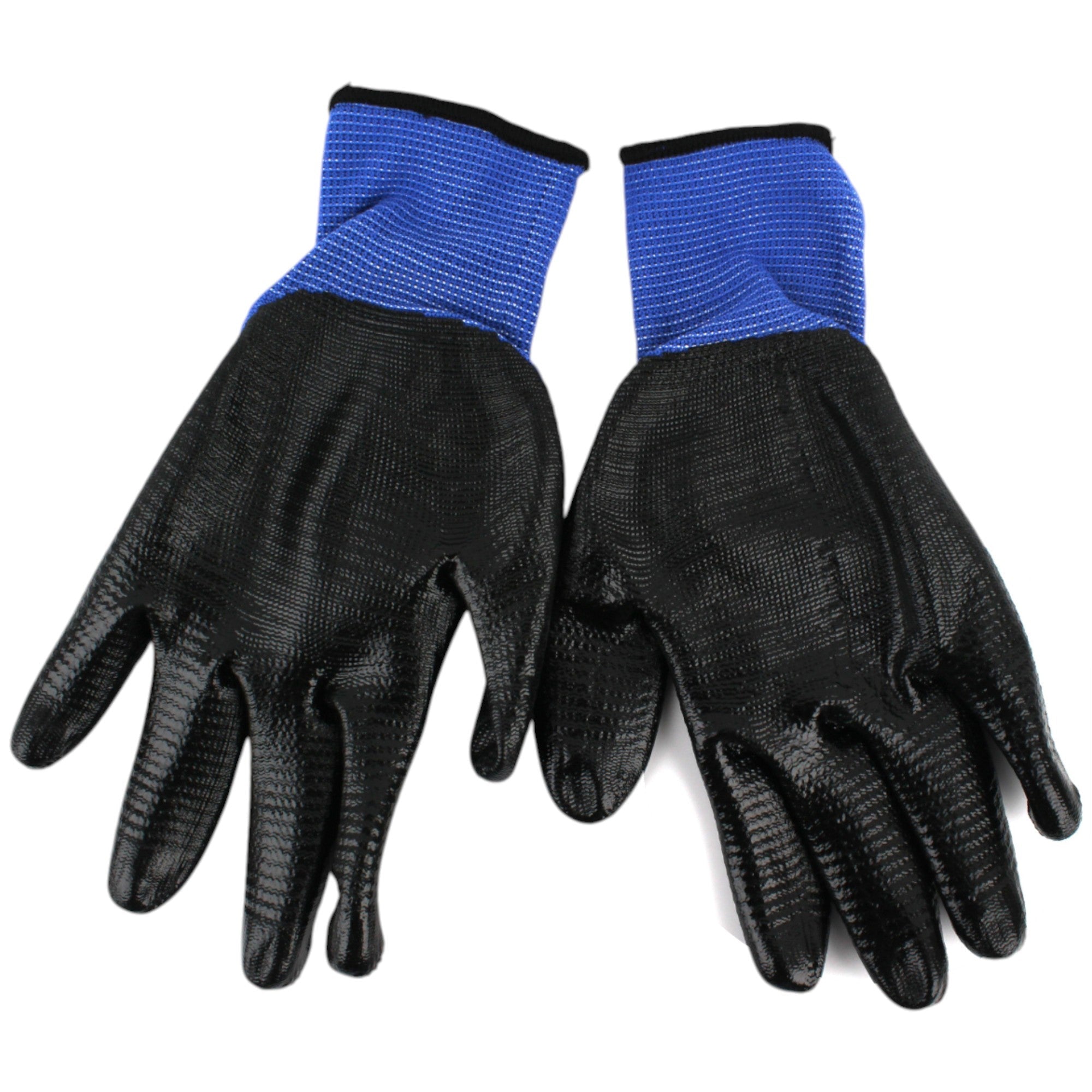 Guantes 45 g hilo naranja o azul con recubrimiento negro tipo cebra