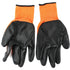 Guantes 50 g verde fluorescente/azul/rojo con recubrimiento negro rugoso