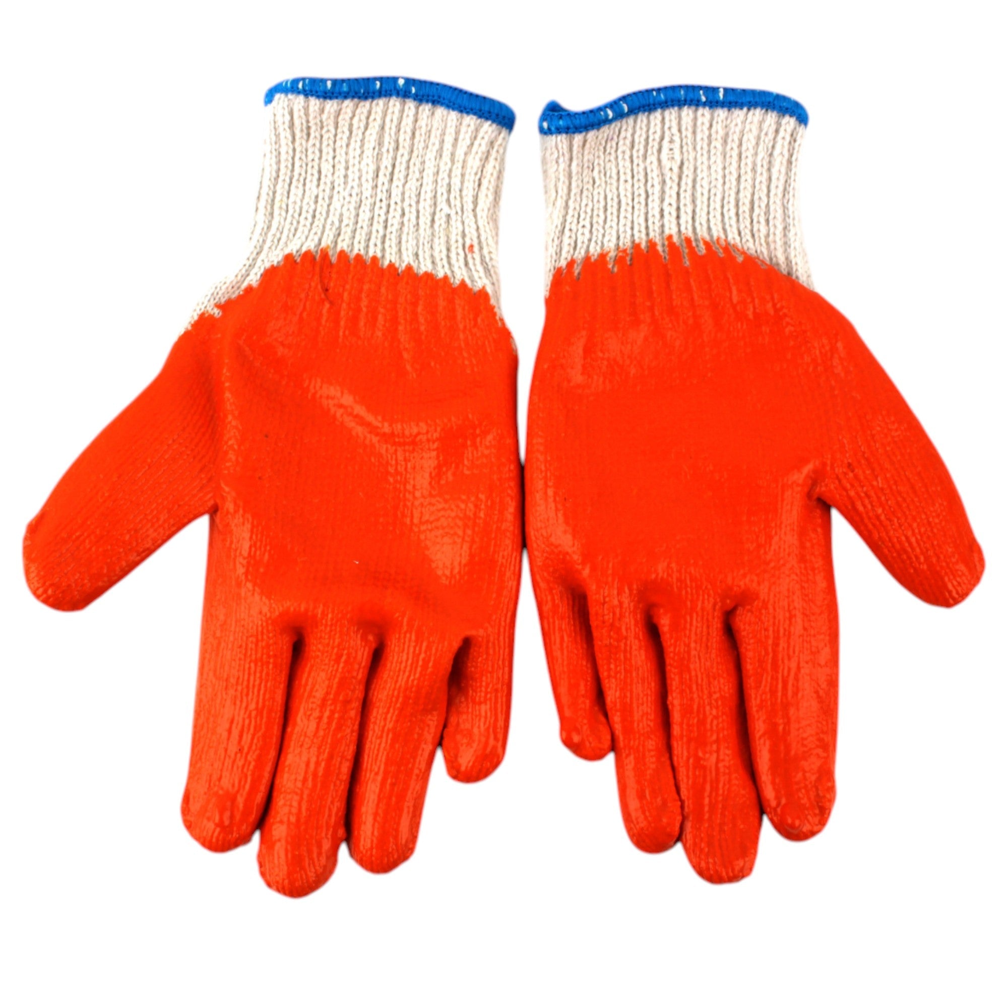 Guantes 85 g 7 agujas hilo blanco con recubrimiento naranja