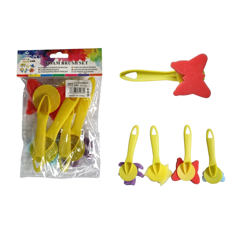 Pinceles Esponja Animales 4 Piezas - Q&X