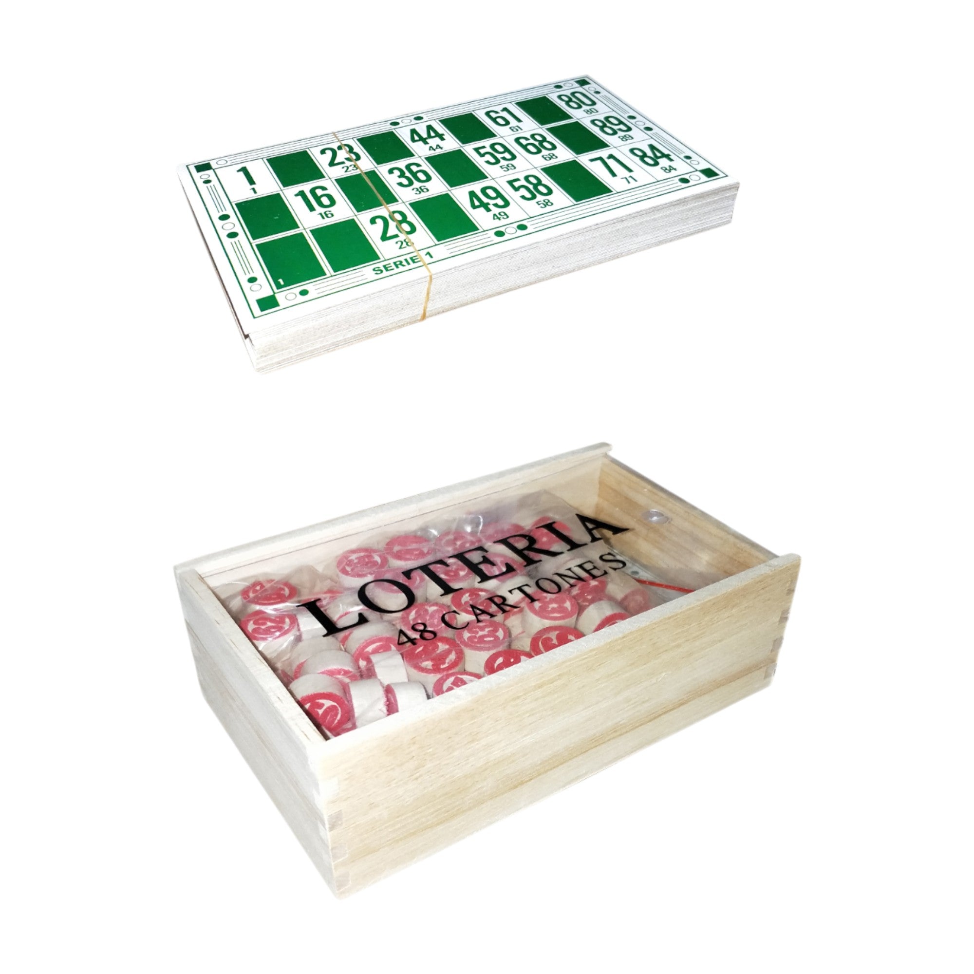 Lotería de Números en Caja de Madera