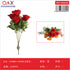 Flor artificial rosa bola romántica 5 cabezas