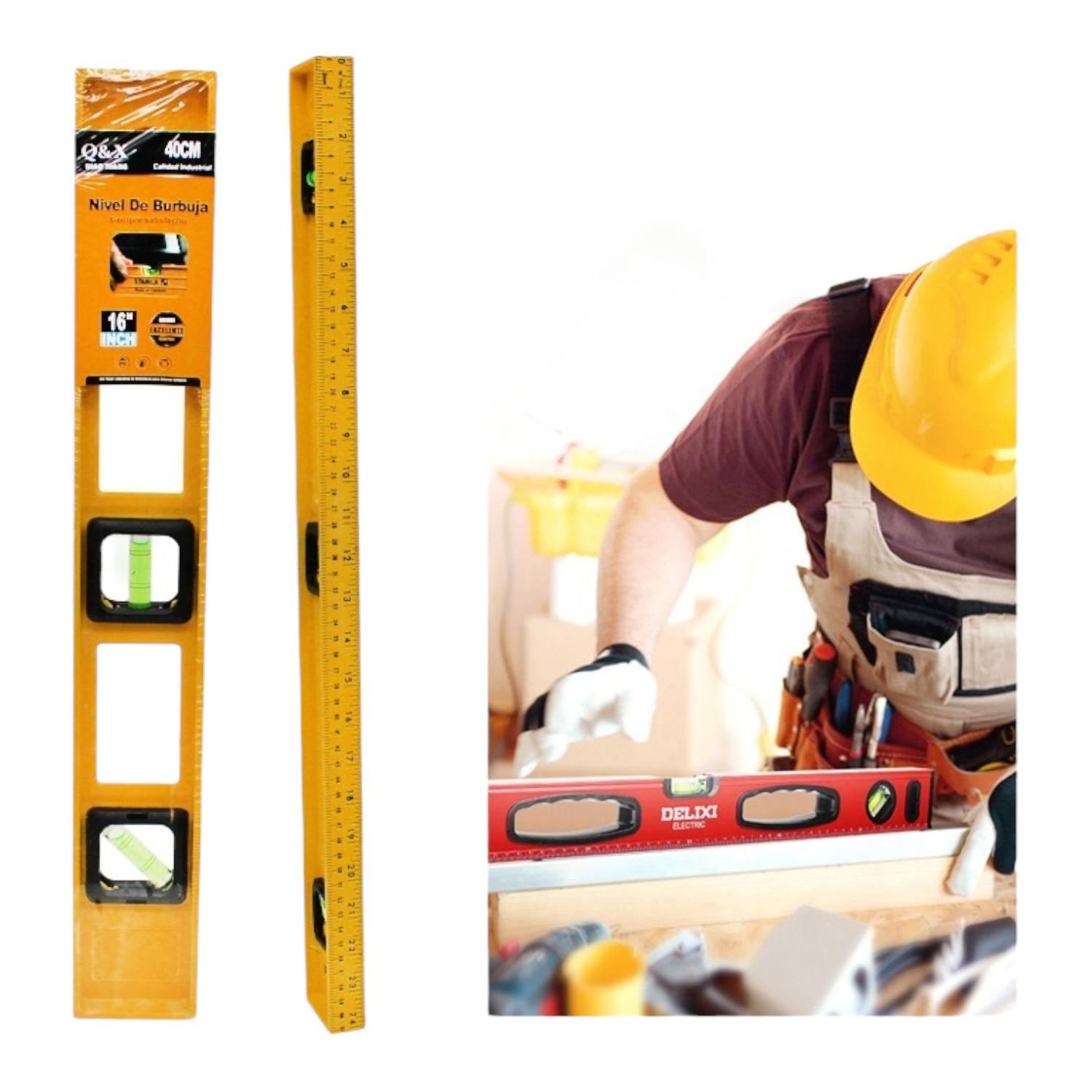 Nivel De Burbuja Amarillo De Plástico