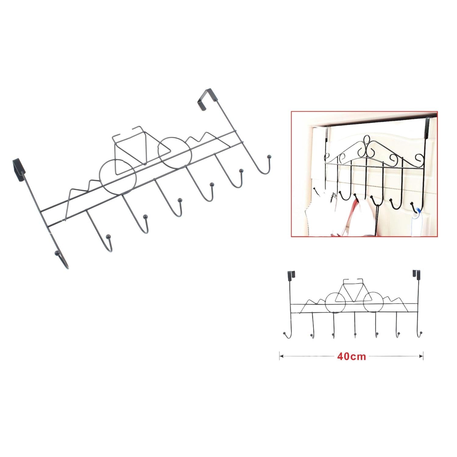 Ganchos en la Parte Trasera de La Puerta Blanco Y Negro 40*23*9Cm