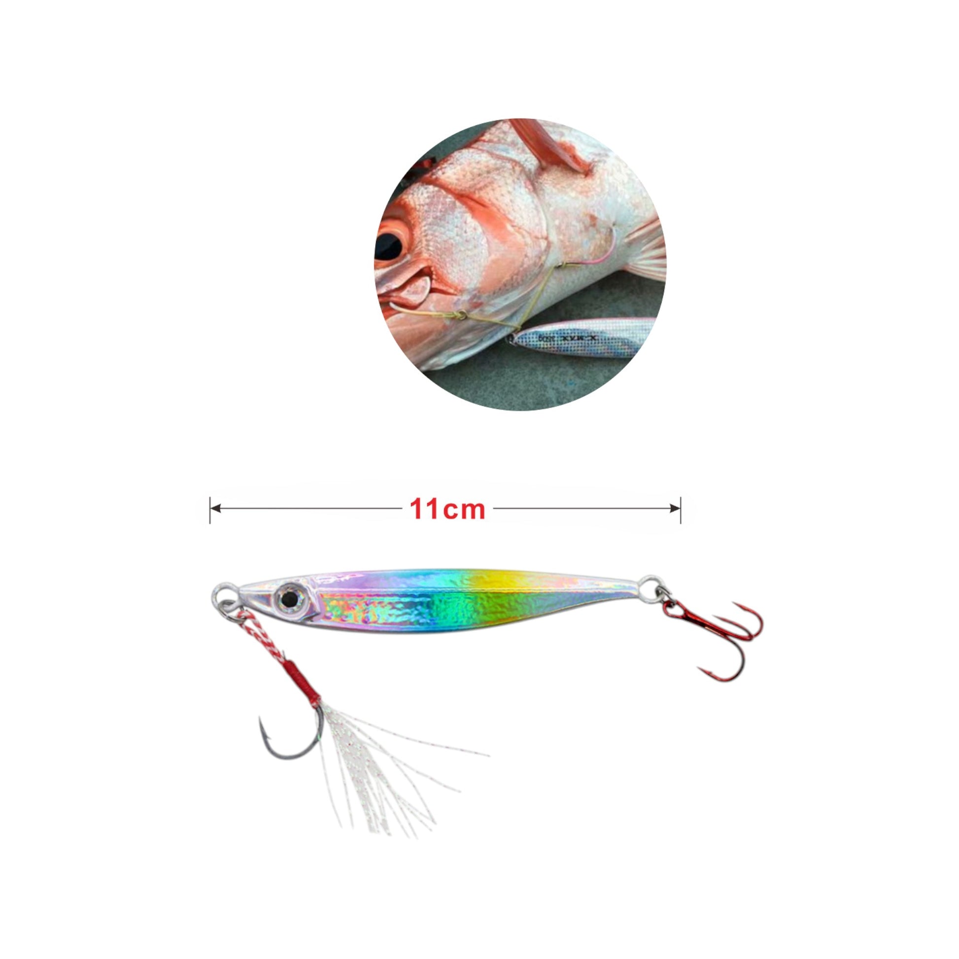 Señuelo de plomo 1011-80G con triple anzuelo