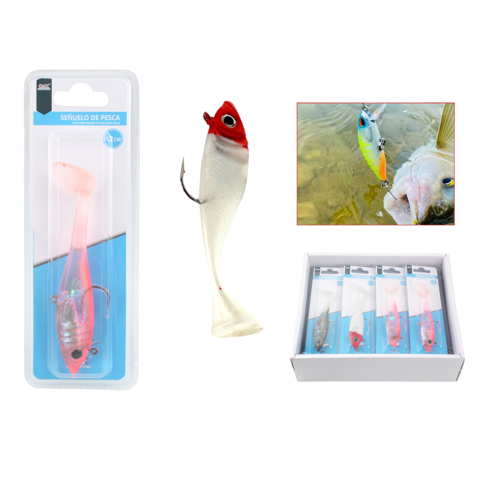 Señuelo blando con anzuelo simple 12 cm