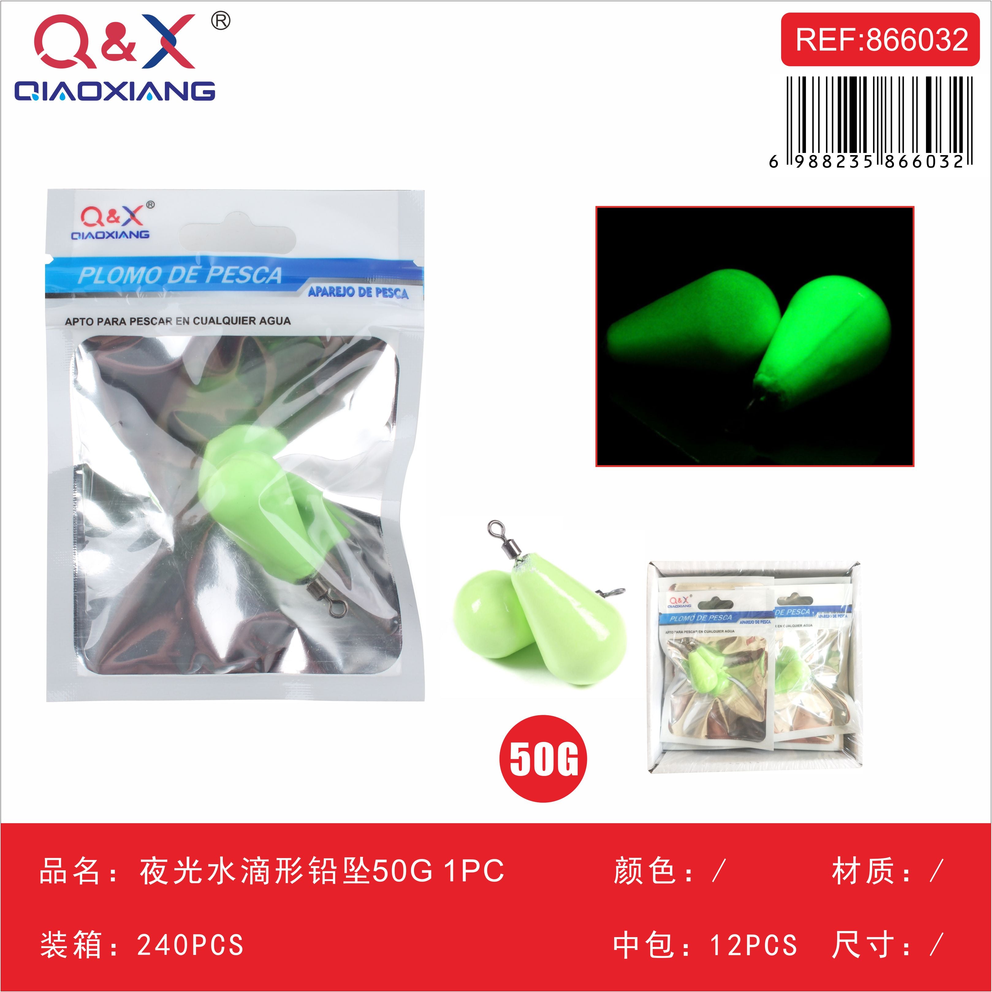 Plomo fluorescente en forma de gota 50 g, 1 pieza