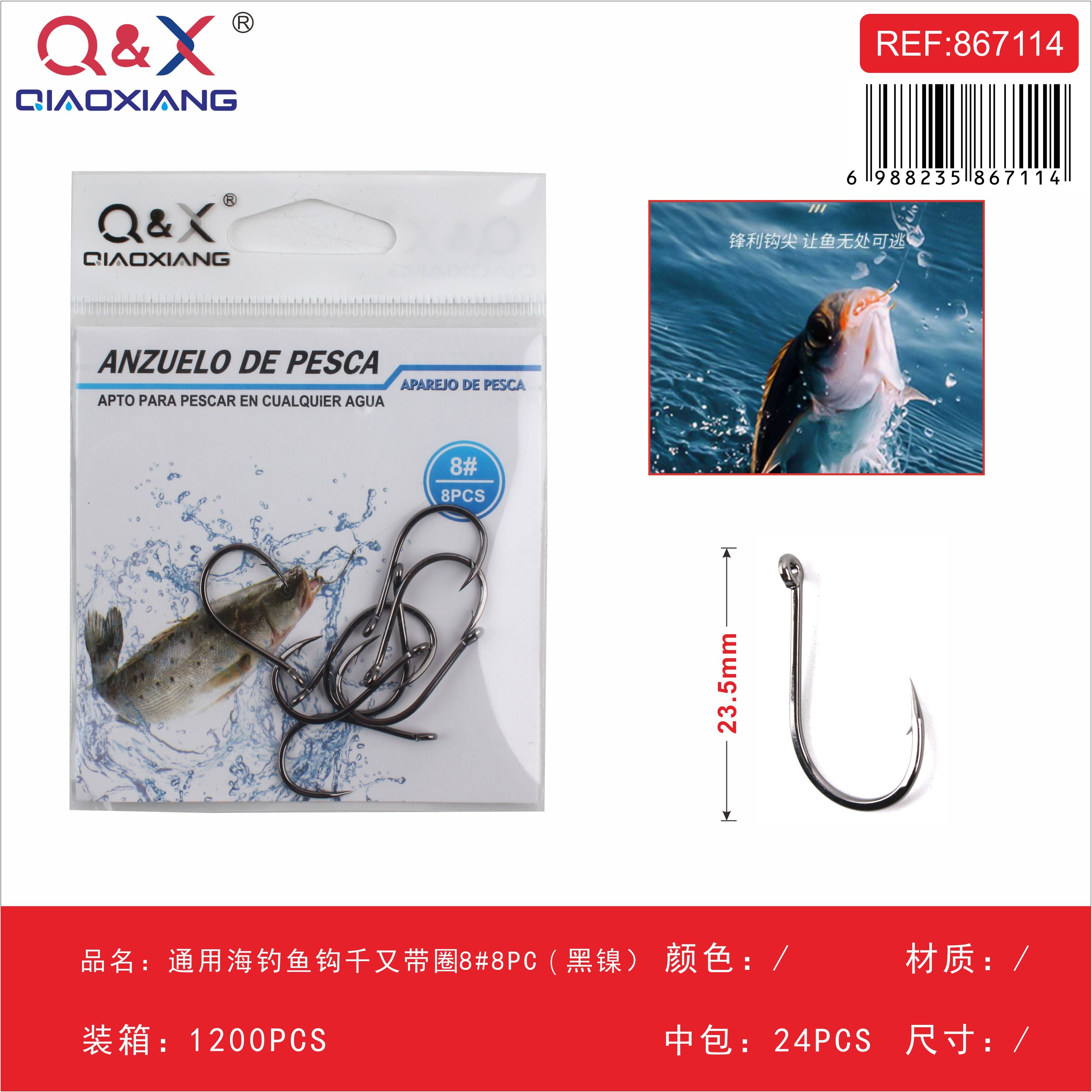 Anzuelo Chinu con Ojal Uso Mar N°8 Negro Níquel 10PCS