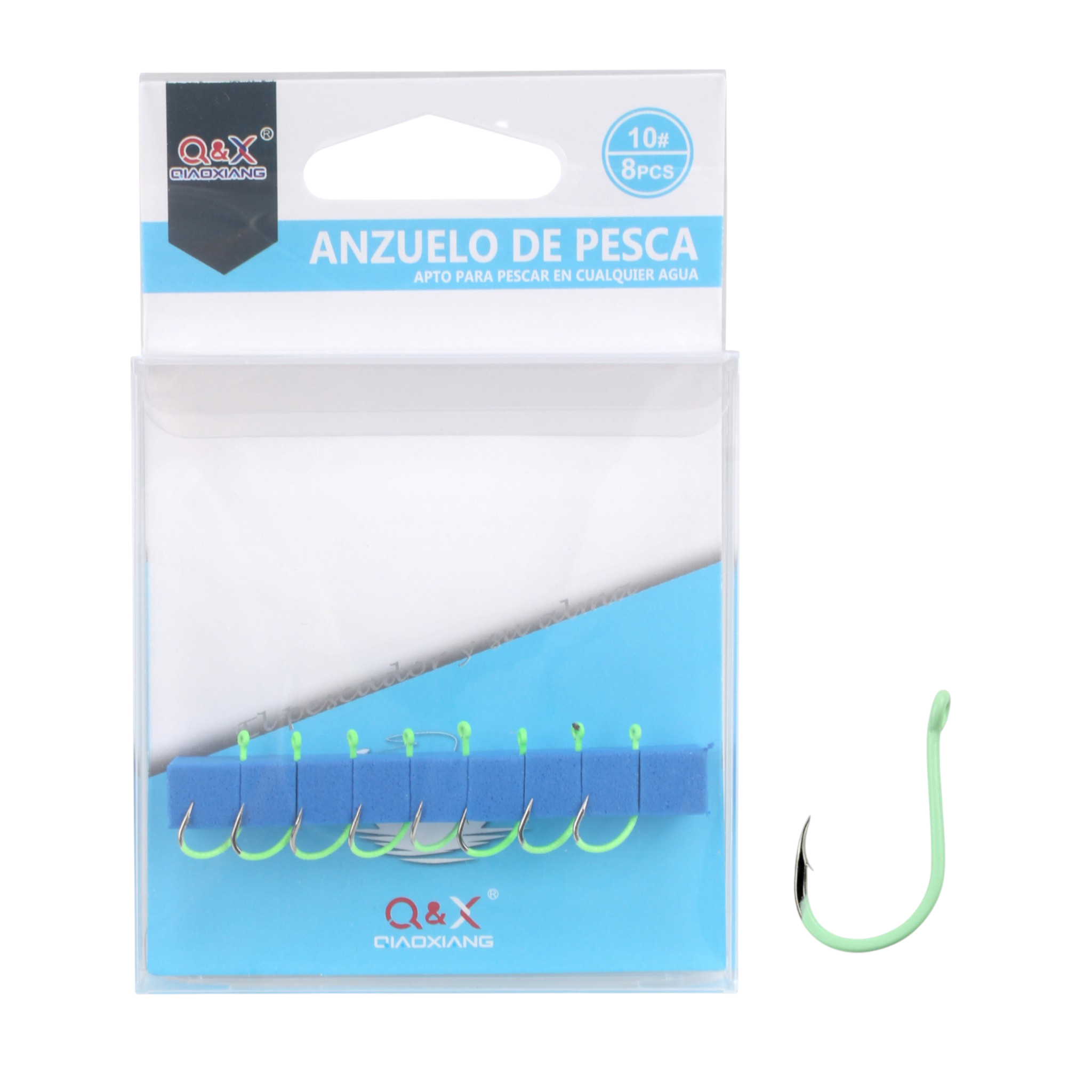 Anzuelos luminosos anillados Maruseigo #10 (8 pzs)