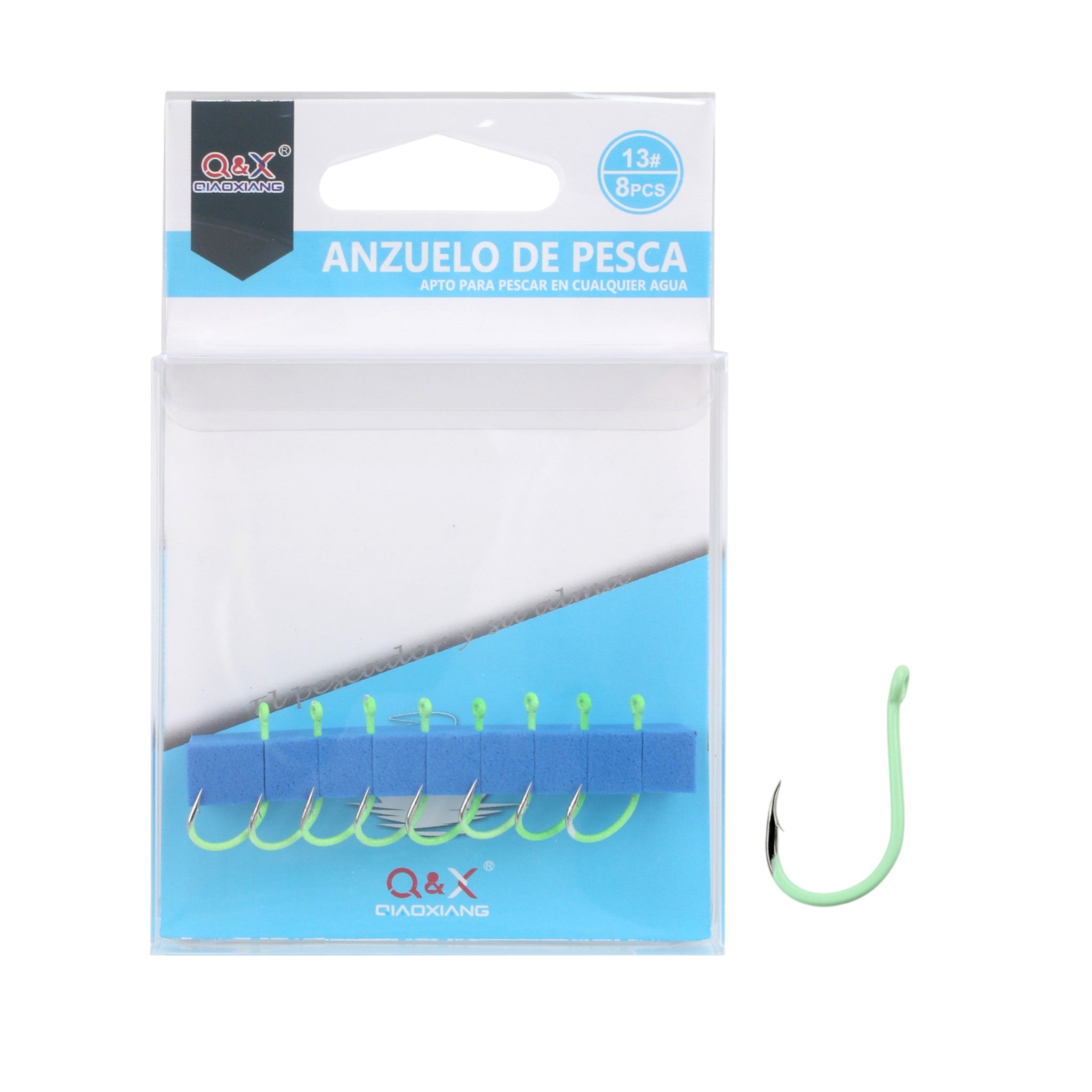 Anzuelo Fosforescente con Ojal Maruse N°13 8PCS