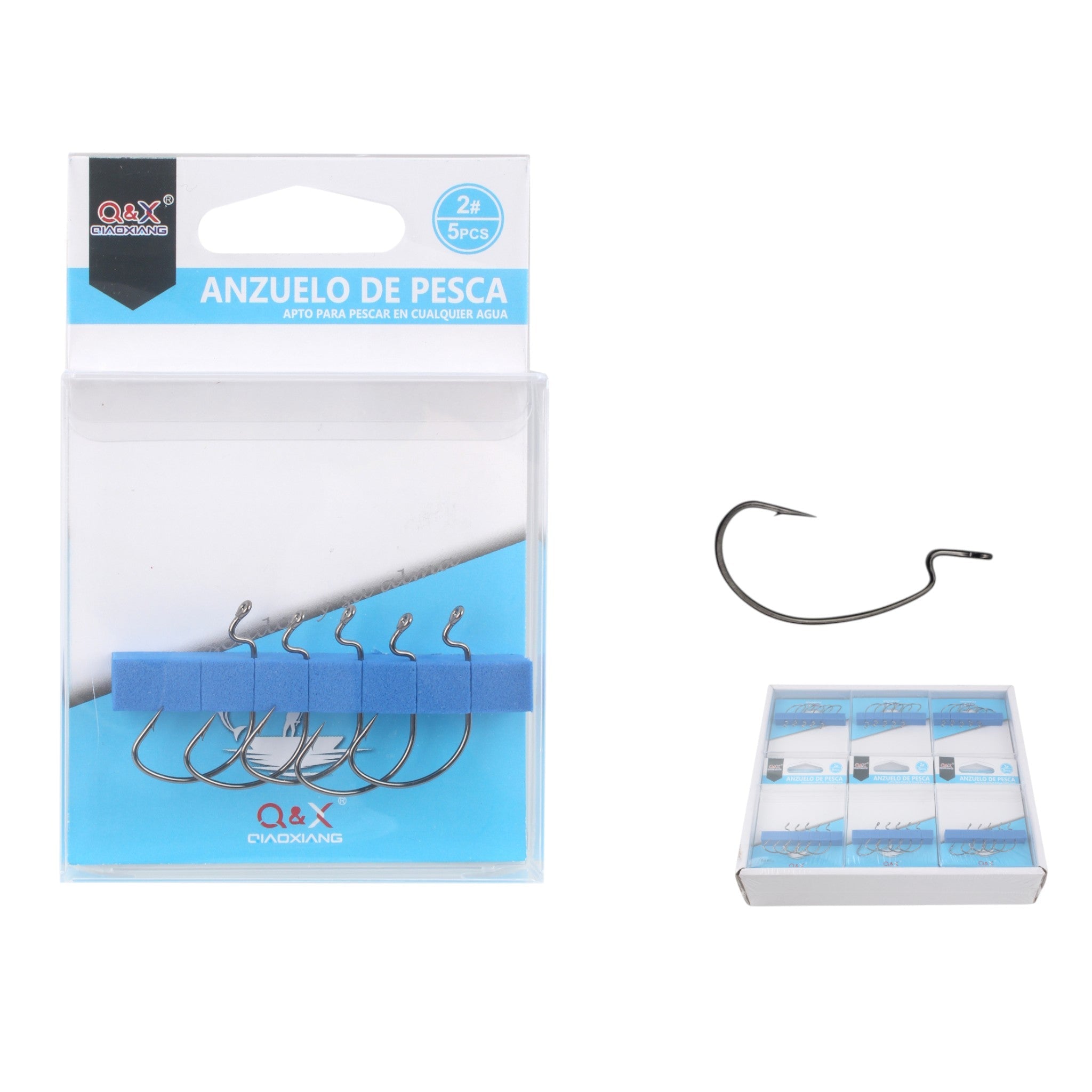 Anzuelo Curvo Ancho N°2 5PCS