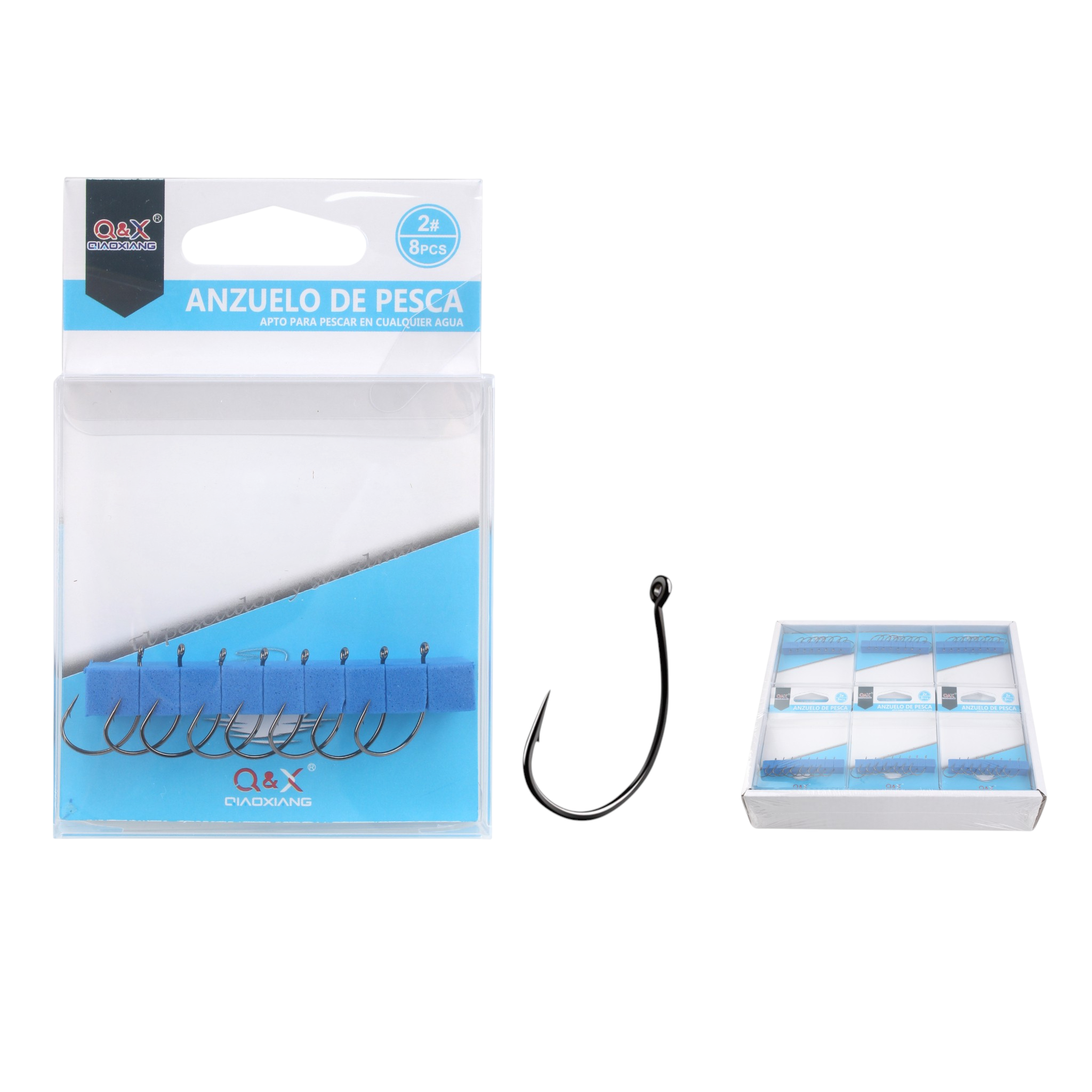 Anzuelo para señuelos tipo drop 2# (8 pzs)