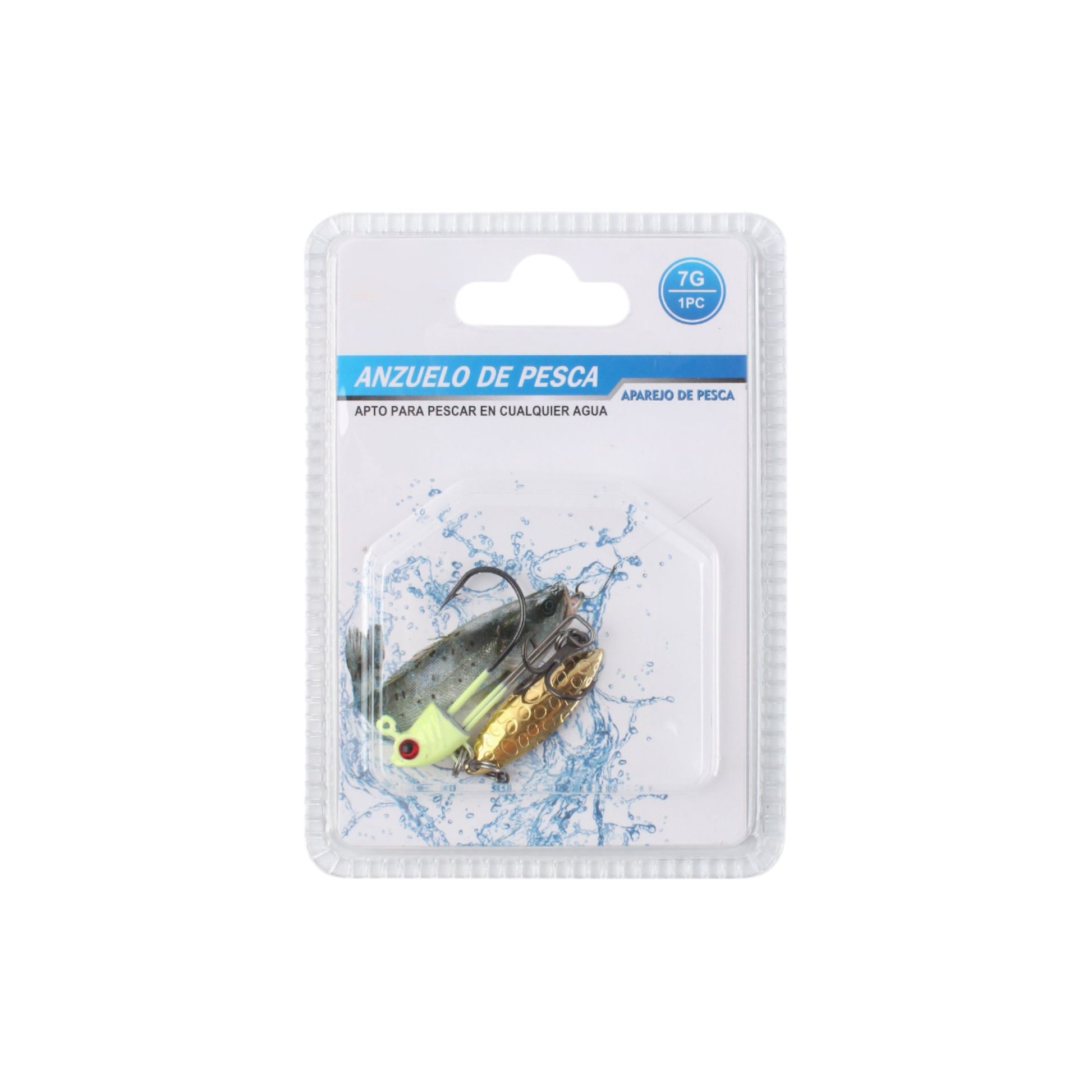 Anzuelo con plomo en forma de pez, con alambre y lentejuela integrada 7 g - Q&X