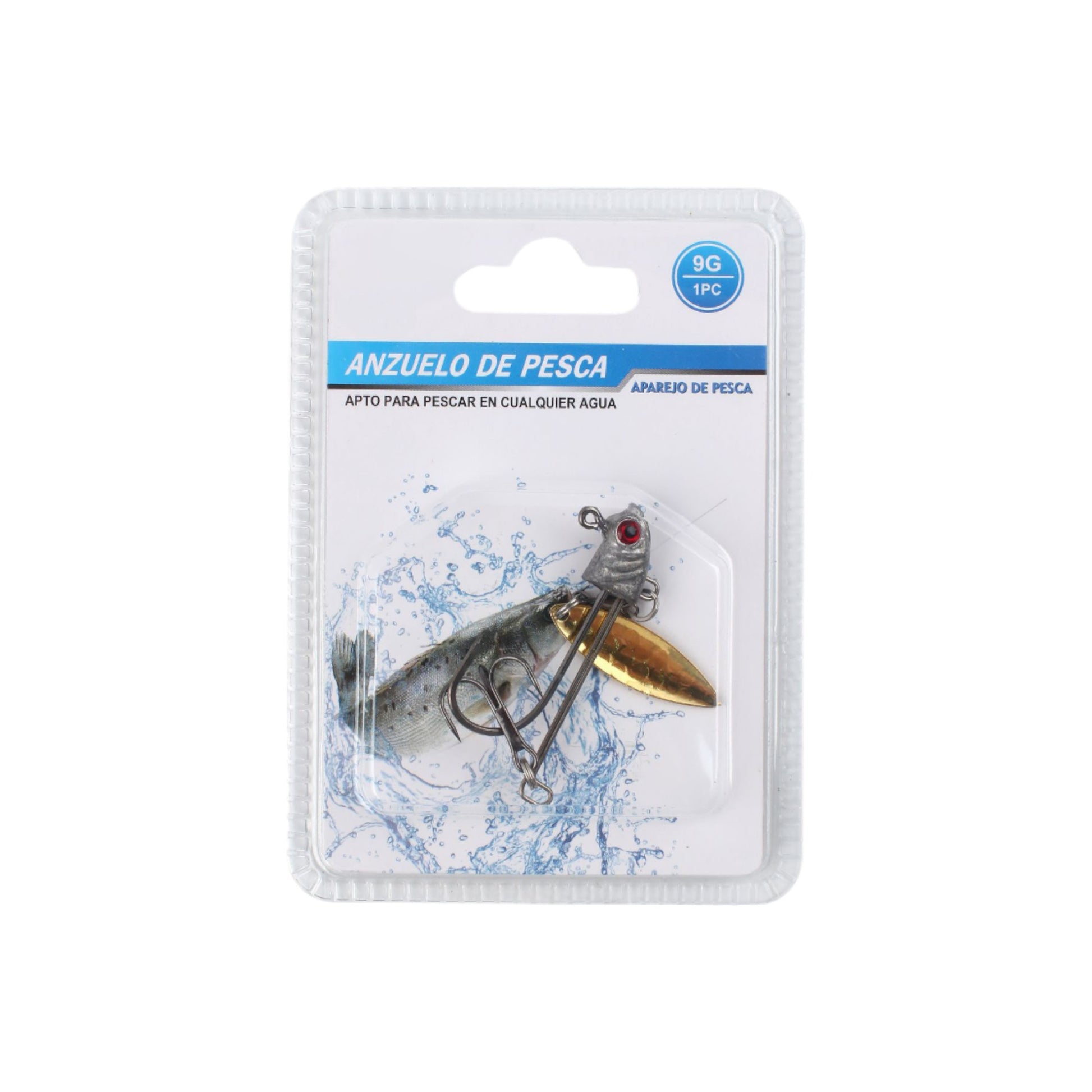 Anzuelo con plomo en forma de pez, con alambre y lentejuela integrada 9 g - Q&X