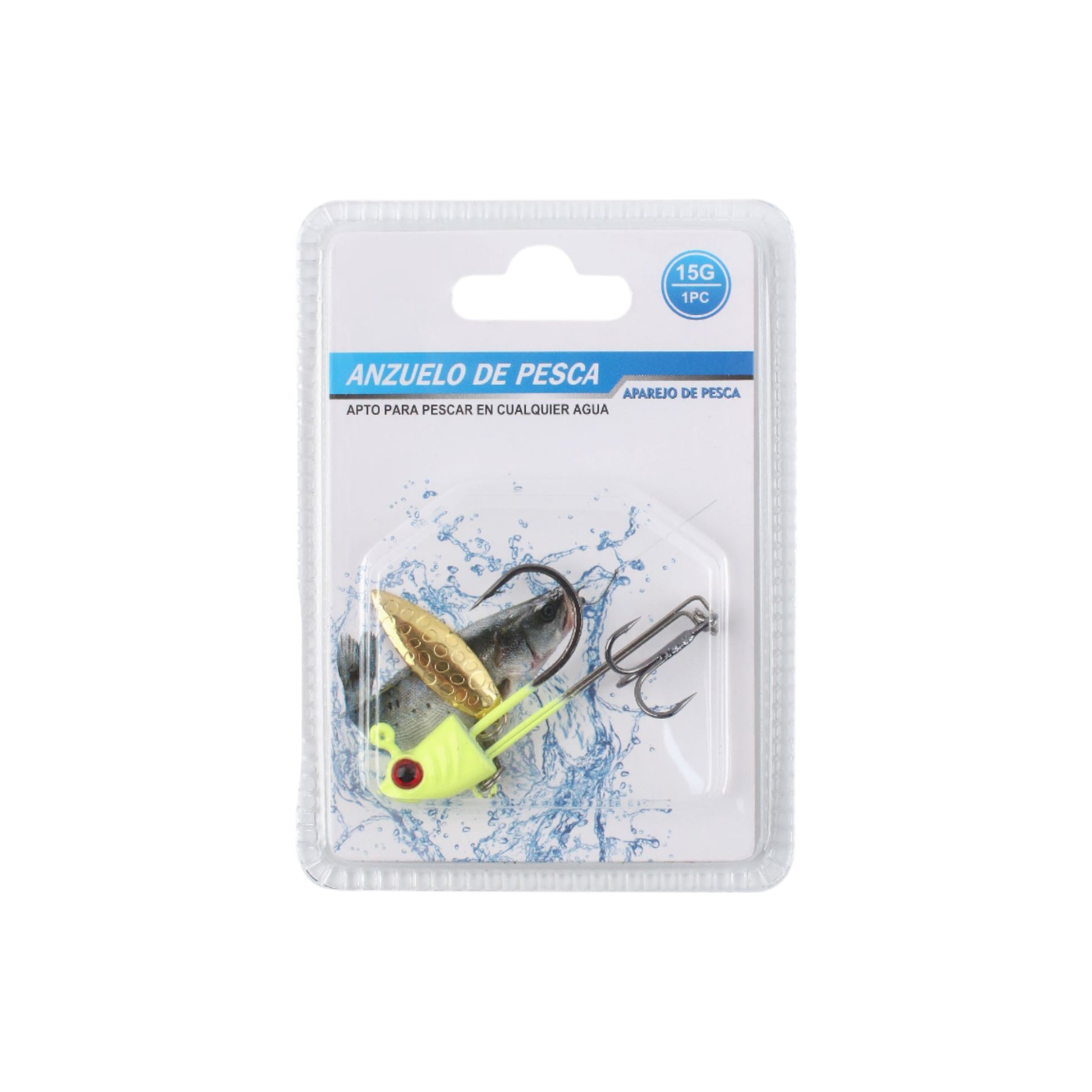 Anzuelo con plomo en forma de pez, con alambre y lentejuela integrada 15 g - Q&X