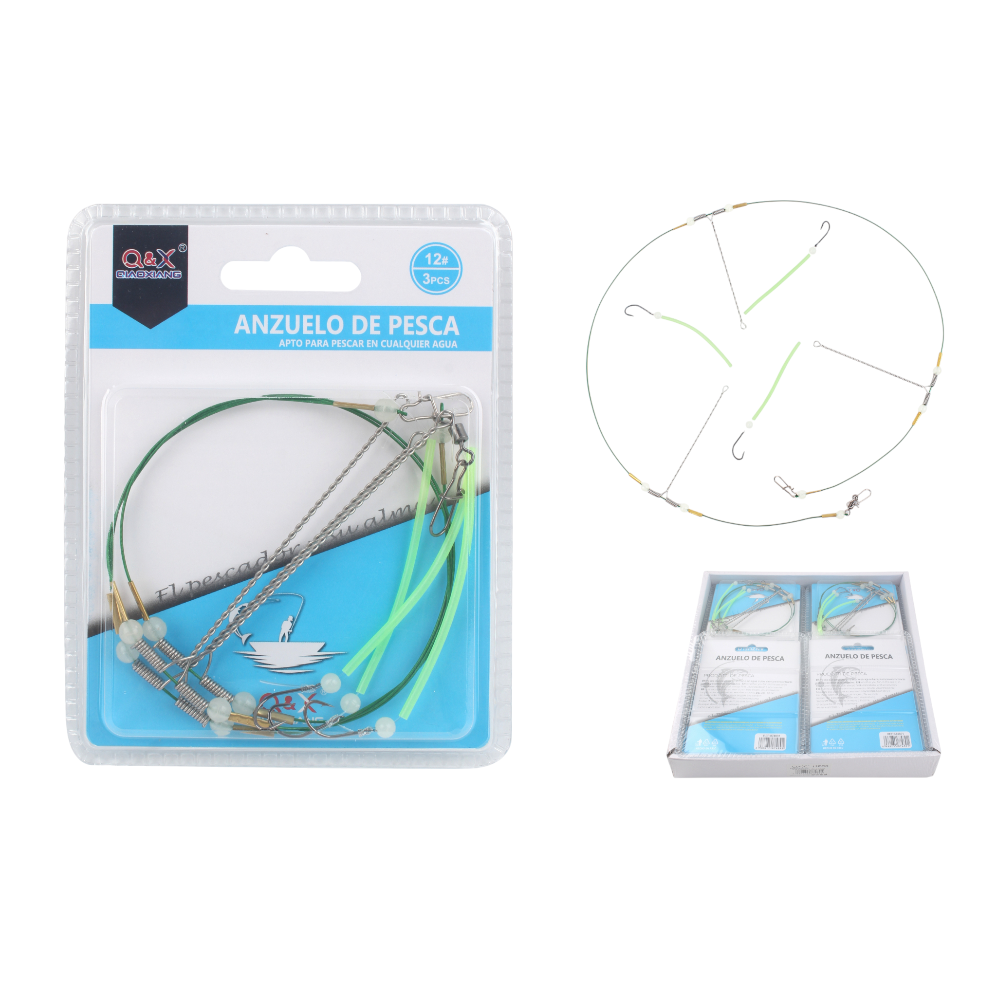 Aparejo de acero tipo balanza anzuelo Maruseigo #12