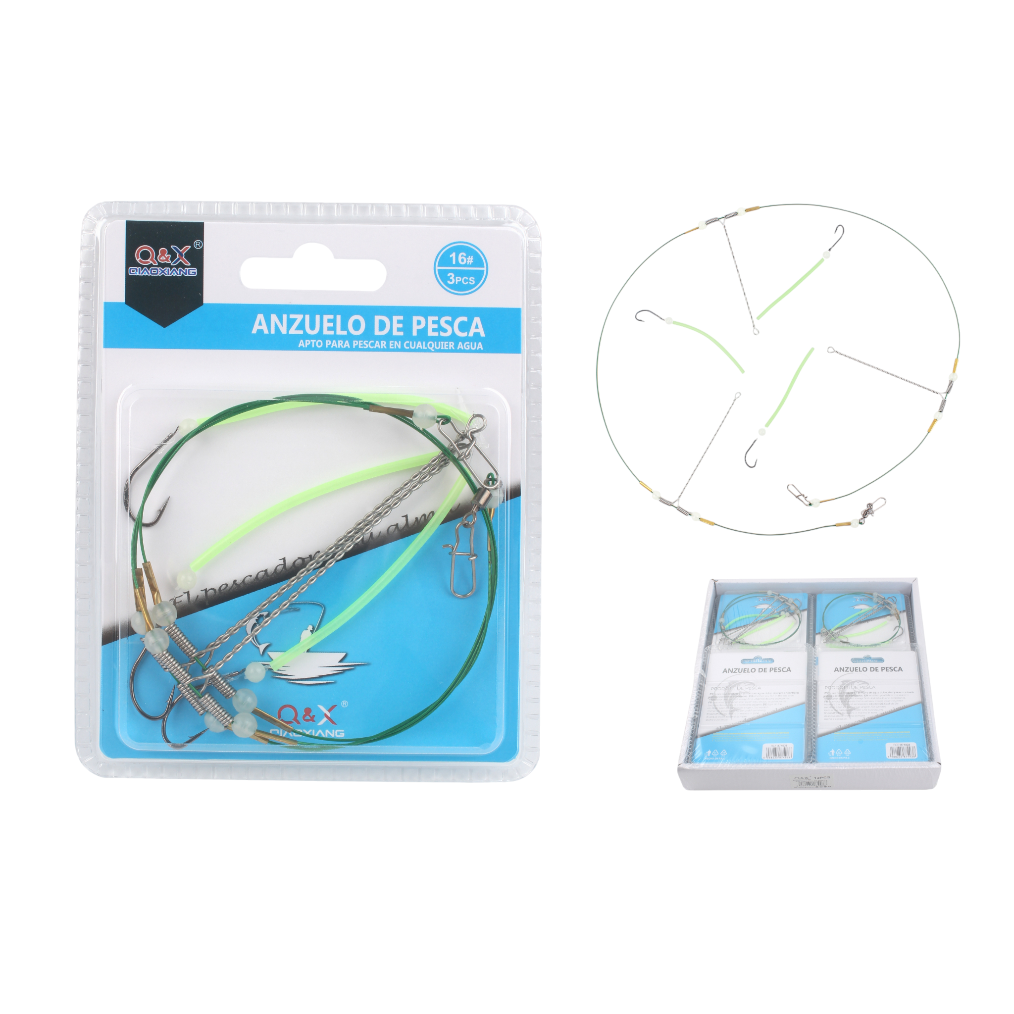 Aparejo de acero tipo balanza anzuelo Maruseigo #16