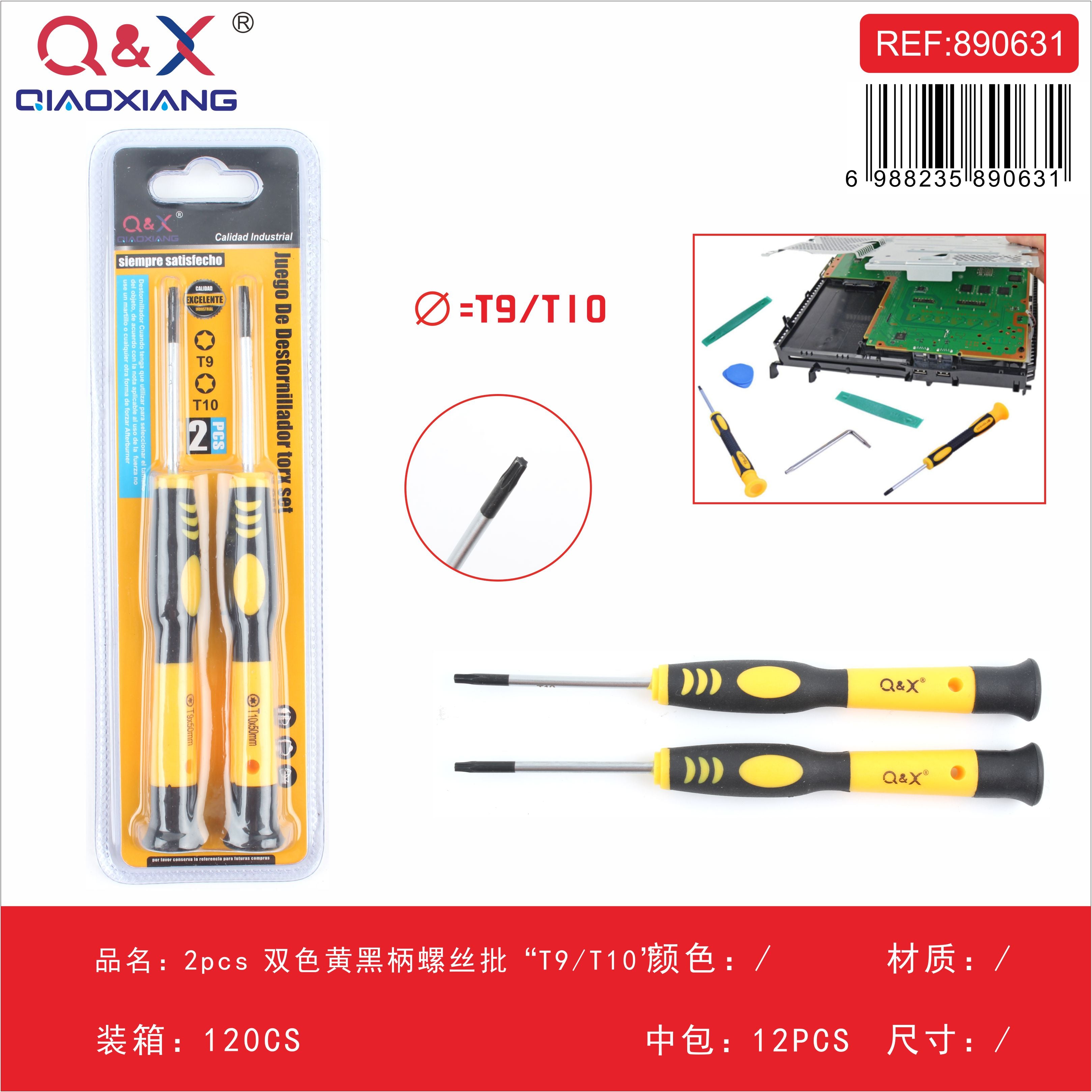 Destornillador doble punta mango bicolor “T9/T10” 2 pcs