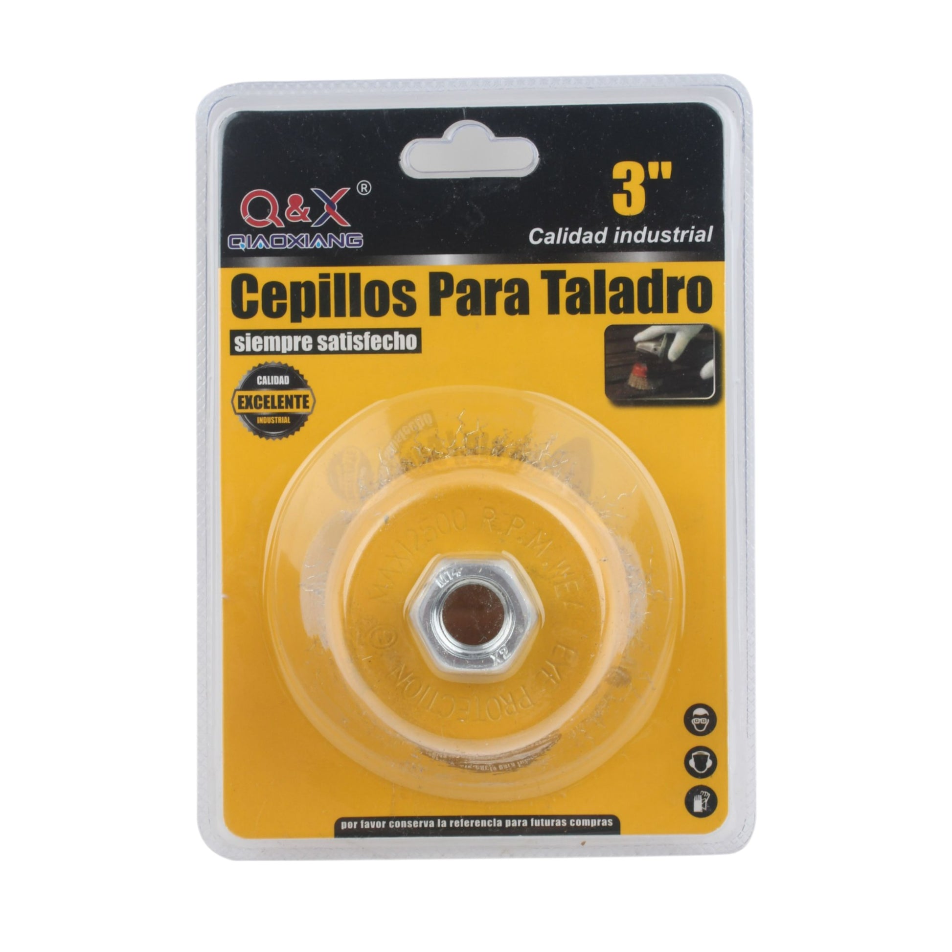 Cepillo de alambre curvo tipo tazón 3 pulgadas