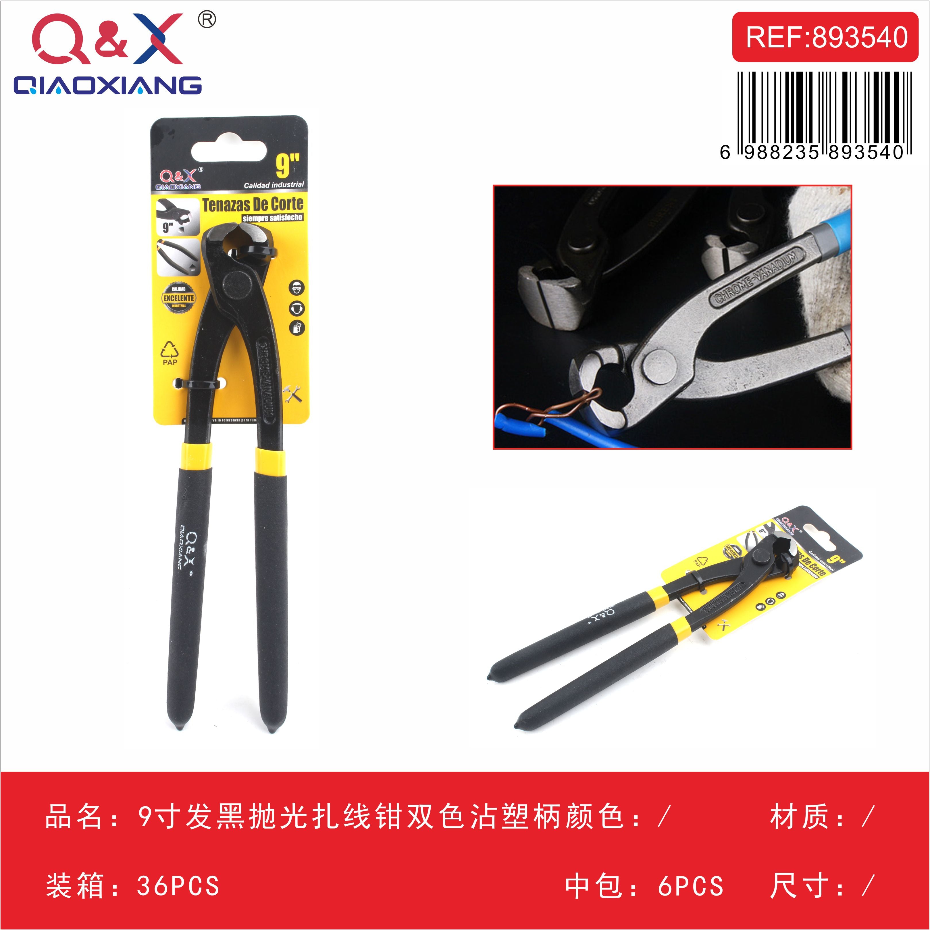 Alicate para amarrar alambre 9Pulgada pavonado pulido, mango plástico bicolor