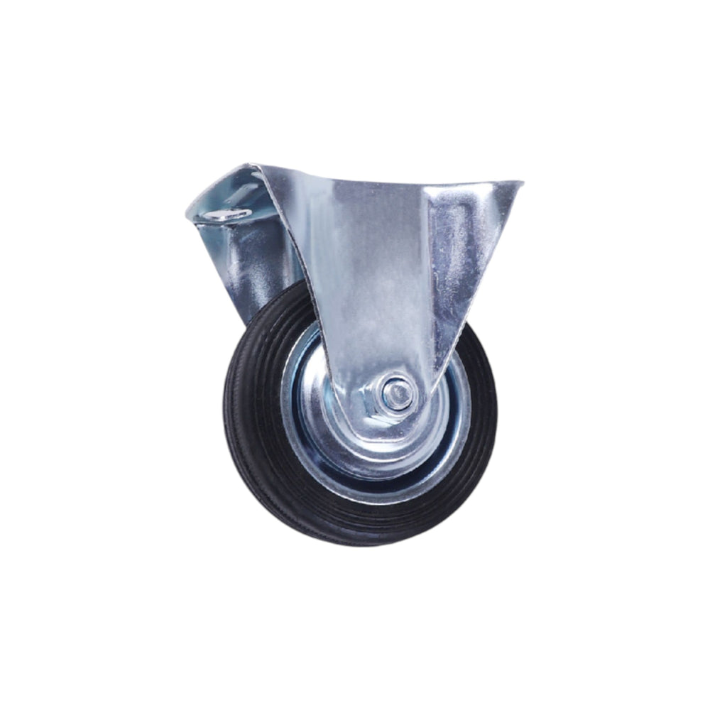 Rueda fija de goma industrial 5Pulgada base plana